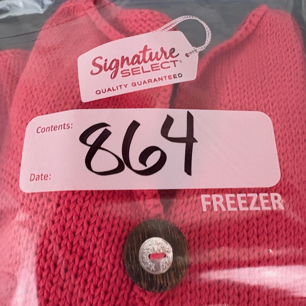 Pure Handknit Cardigan Womens Size XS/S Big Buttons Chunky Knit Coral (864) - Picture 10 of 10